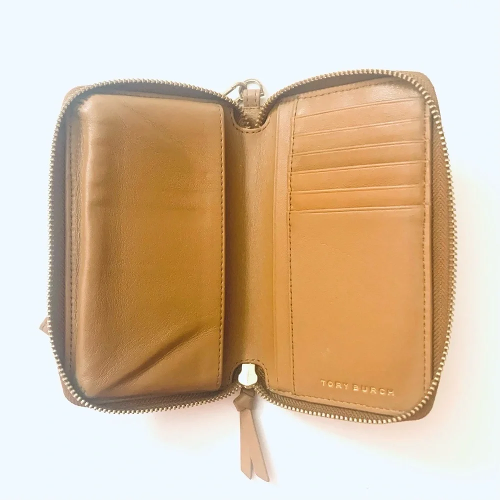 TORY BURCH Britten Zip Continental Wallet Logo Leather